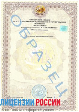 Образец сертификата соответствия (приложение) Усть-Илимск Сертификат ISO 22000